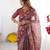 Women   s handloom cotton saree     floral printed with attached blouse & tassels