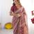 Premium floral print handloom cotton saree with pallu tassels     5.5m