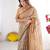 Printed handloom cotton saree for women with floral design and tassels