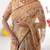 Printed handloom cotton saree for women with floral design and tassels