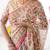 Handloom cotton floral printed saree with tassels & attached blouse     5.5m