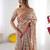 Handloom cotton floral printed saree with tassels & attached blouse     5.5m