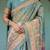 Pure cotton handloom saree with floral print and designer tassels