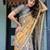 Cotton cotton blend handloom saree with floral motif and tassel border