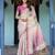 Graceful handloom cotton saree with artistic floral print & tassels