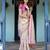 Graceful handloom cotton saree with artistic floral print & tassels