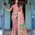 Cotton handloom saree with digital floral print and tassels     festive wear