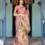 Cotton handloom saree with digital floral print and tassels     festive wear