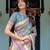 Women   s handloom cotton saree     floral printed with attached blouse & tassels