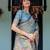Handloom cotton floral printed saree with tassels & attached blouse     5.5m