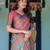 Traditional handloom cotton floral saree with matching blouse & tassel detailing