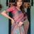 Traditional handloom cotton floral saree with matching blouse & tassel detailing