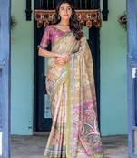 Soft handloom cotton floral saree with tassels     includes 0.8m blouse