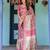 Printed floral handloom cotton saree with stylish tassel finish     ready to wear