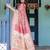 Printed floral handloom cotton saree with stylish tassel finish     ready to wear