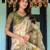 Cotton handloom saree with digital floral print and tassels     festive wear
