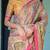 Ethnic handloom cotton saree with colorful floral print and matching blouse