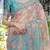Festive ready handloom cotton saree with floral artwork & matching blouse