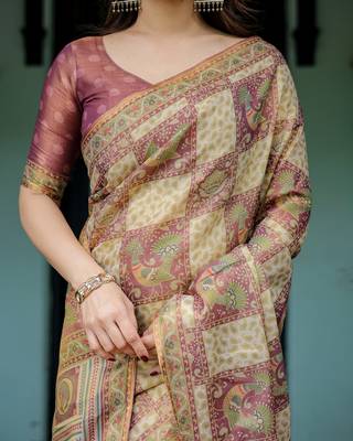 Soft handloom cotton floral saree with tassels     includes 0.8m blouse 4