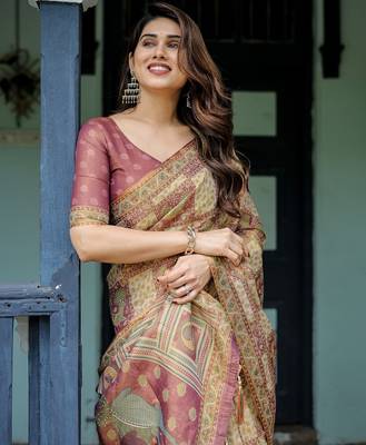Soft handloom cotton floral saree with tassels     includes 0.8m blouse 5