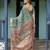 Graceful handloom cotton saree with artistic floral print & tassels