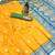 Yellow soft silk blend saree with zari weaving meenakari design