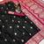 Black soft silk blend saree with zari weaving meenakari design