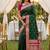 Green soft silk blend saree with zari weaving meenakari design