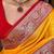 Yellow soft silk blend saree with zari weaving meenakari design