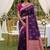 Purple soft silk blend saree with zari weaving meenakari design