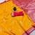 Yellow soft silk blend saree with zari weaving meenakari design