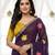 Purple star georgette floral motifs embroidered work saree with mirror work border