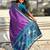 Purple contrast woven ikat patpurn with zari pallu work silk blend  