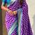 Purple contrast woven ikat patpurn with zari pallu work silk blend  