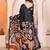 Black manipuri kalamkari & digital print saree with mirror work border
