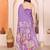 Purple manipuri kalamkari & digital print saree with mirror work border