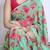 Pista color  all over floral printed with premium lace border weightless saree with unstitched blouse