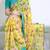 Yellow color  all over floral printed with premium lace border weightless saree with unstitched blouse