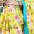 Yellow color  all over floral printed with premium lace border weightless saree with unstitched blouse