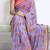 Purple color  all over floral printed with premium lace border weightless saree with unstitched blouse