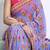 Purple color  all over floral printed with premium lace border weightless saree with unstitched blouse