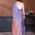 Peach & lavender gold crush multicolored floral motifs embroidery saree