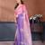 Pink & lavender gold crush multicolored floral motifs embroidery saree
