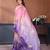 Pink & lavender gold crush multicolored floral motifs embroidery saree