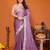 Purple chiffon solid zari embroidery saree with sequin & stone embroidery border