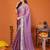 Purple chiffon solid zari embroidery saree with sequin & stone embroidery border