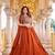 Orange Color Embroidery moti Bids & Sequence  Work Silk Lahenga Choli Set