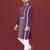 wine embroidered silk kurta pyjama set with silver sequin work