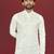 white embroidered silk kurta pyjama set with silver sequin work