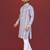 lavender embroidered silk kurta pyjama set with silver sequin work